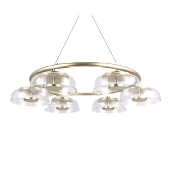 Lampa wisząca CGTIG6 Copel szklana zwis LED 42W 4000K ring złoty przezroczysty