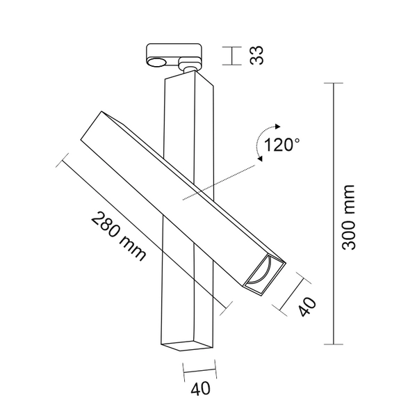 Industrialna LAMPA sufitowa MITSUMA 7996 Shilo prostokątna OPRAWA do 3-fazowego systemu szynowego czarny