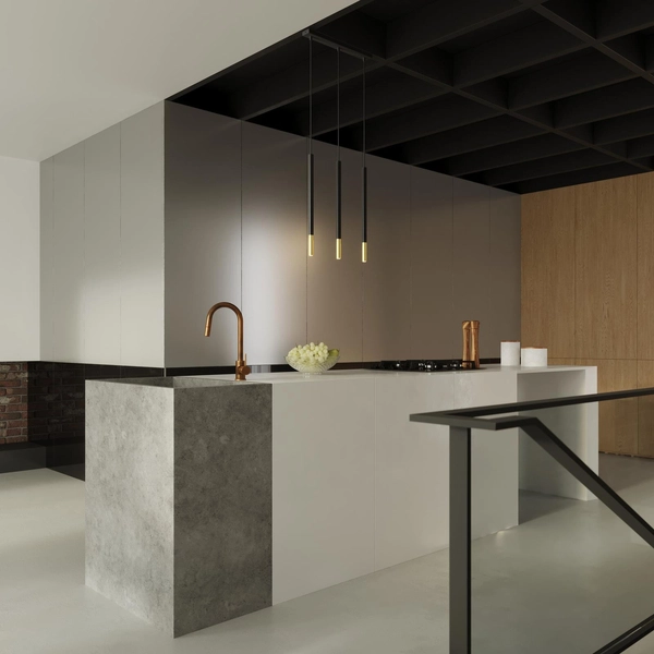 Wisząca LAMPA tuby SL.0892 metalowa OPRAWA zwis na listwie czarny złoty