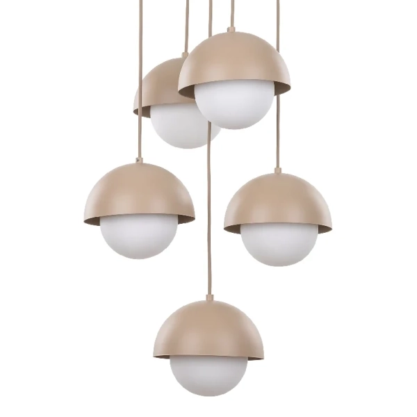 Nowoczesna lampa wisząca Bono Sabia 10966 metalowy beżowy biały