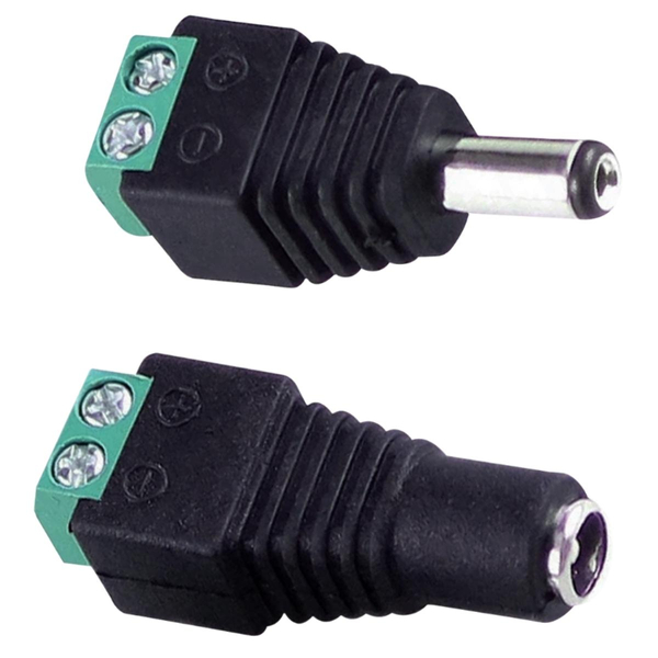 Gniazdo i wtyczka do taśm LED zestaw 318633 2pin czarny
