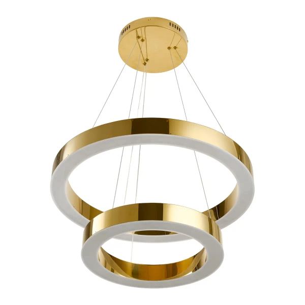 Lampa wisząca art deco CIRCLE DN924-40+60 złota metalowa akrylowa LED 53W 3000K do jadalni