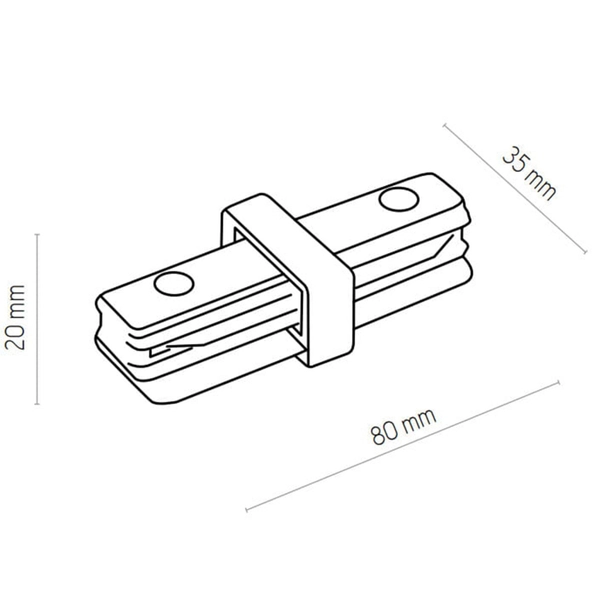 Łącznik prosty 1-fazowy do szyn 2050 Zumaline czarny