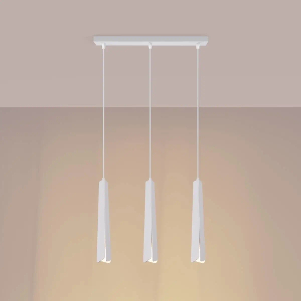Wisząca lampa potrójna Prysm SL.1399 Sollux tubki do salonu biała