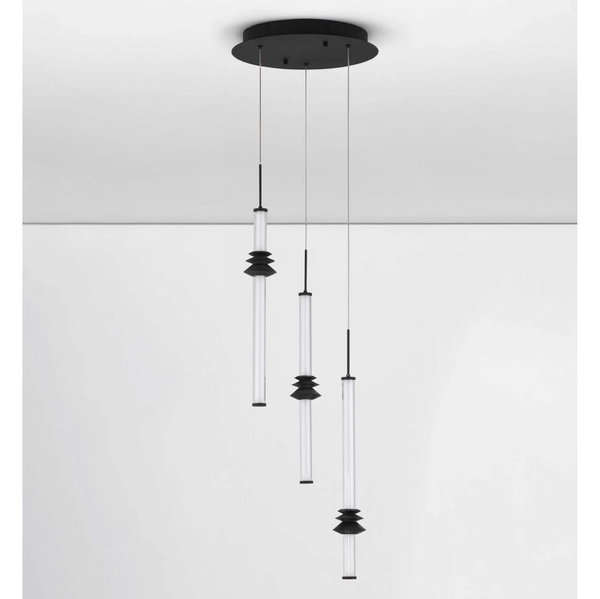 Potrójna lampa wisząca URUBICHA LE44690 LED 18W 3000K tubki czarne