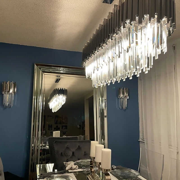 Salonowa lampa wisząca CGPIPORGANCRYSTLONG nad łóżko chrom