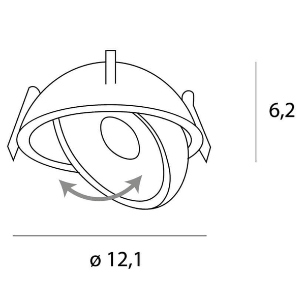 Wpuszczana lampa sufitowa VECTOR H0140 LED 10W 3000K czarna