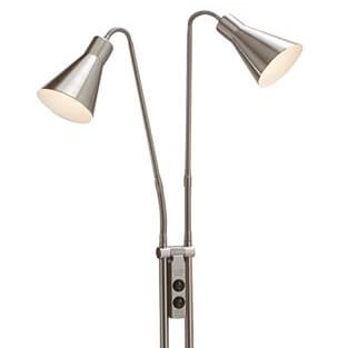 Podwójna lampa stojąca Odense 102241 Markslojd do sypialni metalowa szara