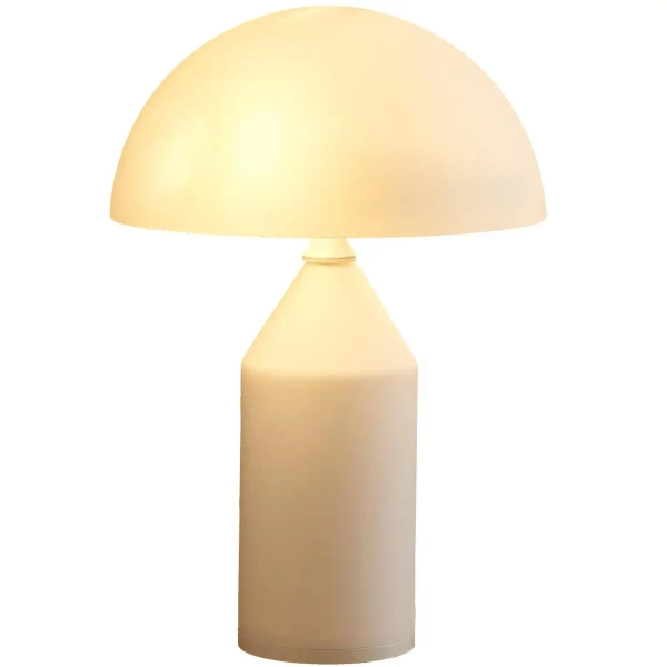 Designerska lampa stołowa Belfugo MT1234-250 WHITE Step szklany grzybek biały