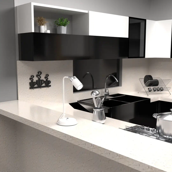 Loftowa lampa biurowa JOKER MLP7751 na biurko biało srebrna