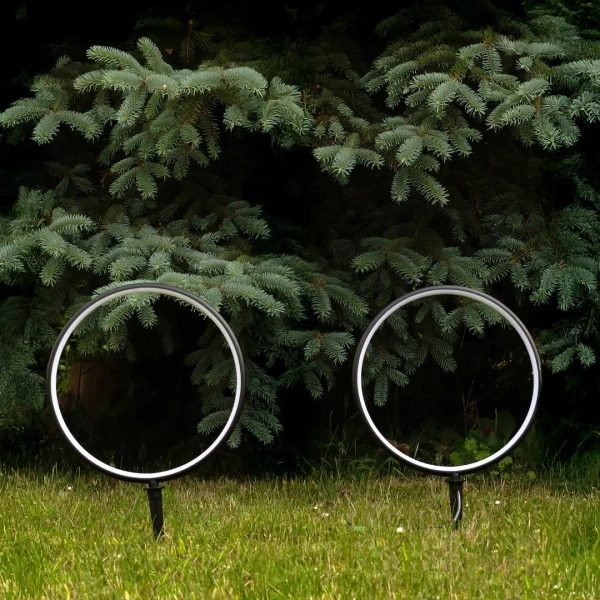 Pierścieniowa wbijana lampa ogrodowa Rings EKO2360 LED 3W 3000K IP54 czarny