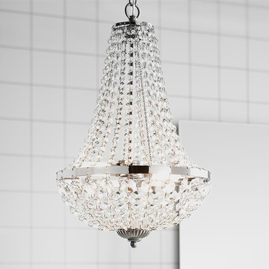 Pałacowa lampa wisząca Granso 107550 salonowa na łańcuchu chrom