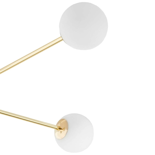 Plafon LAMPA sufitowa ASTRA 10771405 Kaspa szklana OPRAWA pręty molekuły na wysięgnikach sticks złote białe