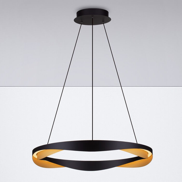 Wisząca lampa do jadalni PATAPO LE44460 LED 53W 3000K ring czarna złota