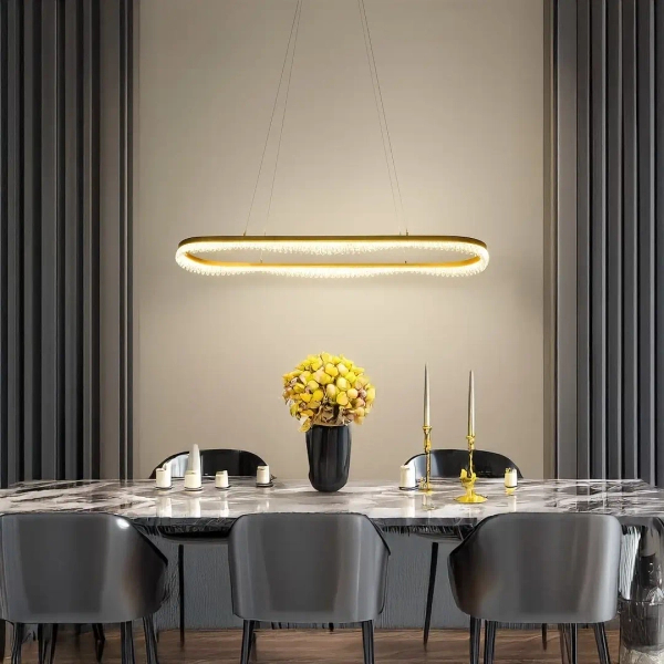 Ringowa lampa wisząca Preciosa ML1868 LED 45W 4000K obręcz do salonu złoty
