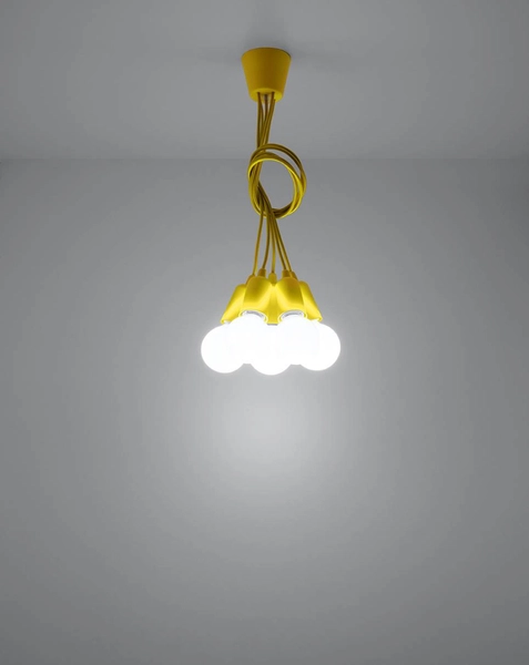 Wisząca LAMPA industrialna SL.0580 pająk OPRAWKA przewody ZWIS kable żółta