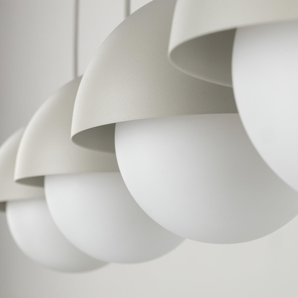 Wisząca lampa na listwie Bono 10213 bubbles do jadalni beżowa biała