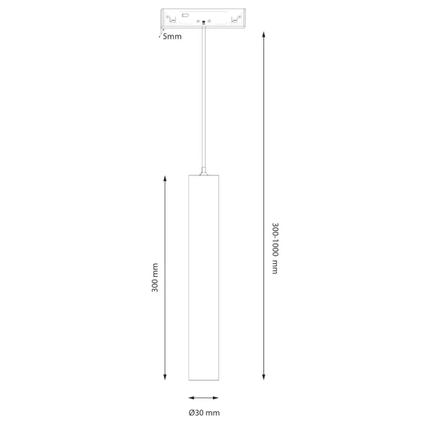 Lampa zwis szynowa magnetyczna Magnetic Track ML2157 LED 5W 4000K czarny