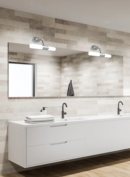 Regulowana galeryjka ścienna Jadet 22-27859 szklany kinkiet pokojowy chrom