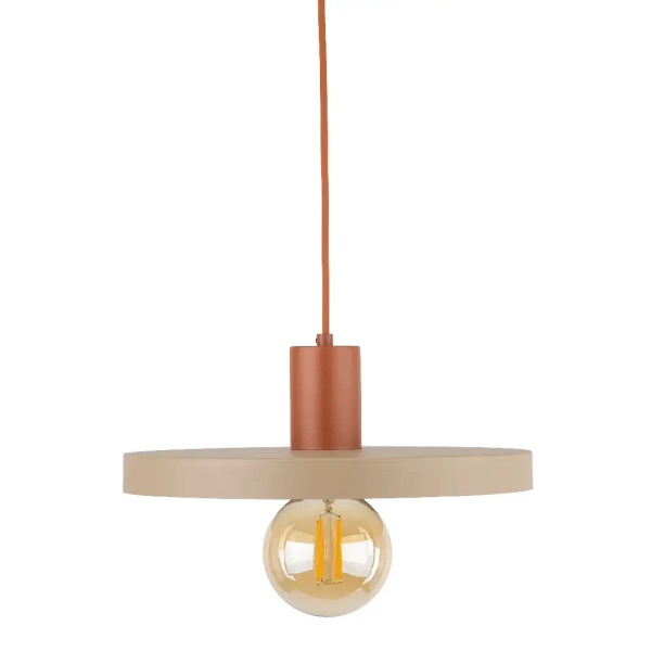 Loftowy wisząca lampa Sila 10954 dysk zwis do jadalni ceglany brązowy