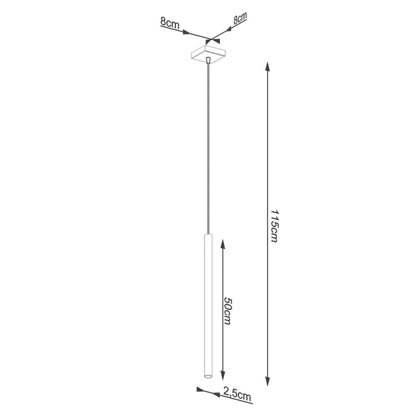 Zwisająca lampa Pastelo SL.1170 do salonu tuba złota OUTLET