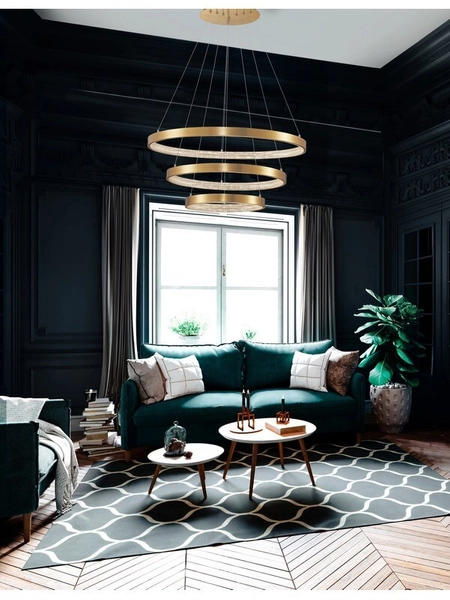 Złota lampa wisząca Moron pierścienie LED 112W 3000K nad stół