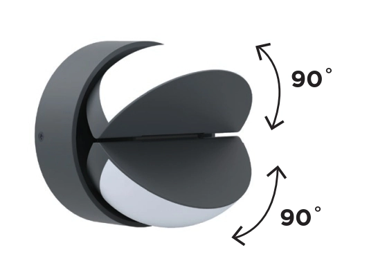 Regulowana lampa ścienna EKLIPS 5199001118 okrągła LED 13W 3000K IP54 szara