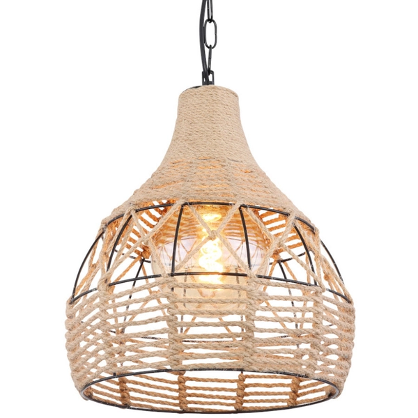 Wisząca LAMPA loftowa HALIA 15671H Globo okrągła OPRAWA skandynawski ZWIS metalowy brązowy czarny