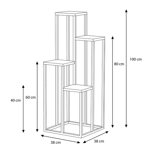 Kwietnik stojący Kaja Home KS-04 KWIETNIK XL wielopoziomowy metalowy czarny
