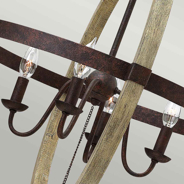 Klasyczna lampa wisząca Middlefield HK-MIDDLEFIELDP4 vintage rdzawa