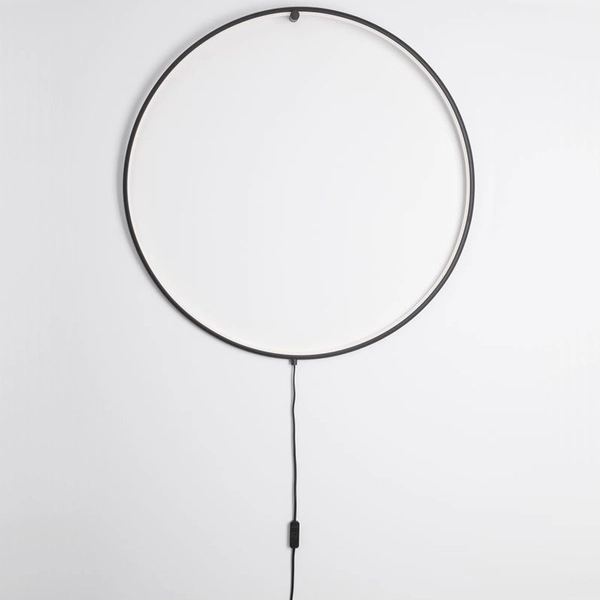LAMPA ścienna CHINU LE41606 Luces Exclusivas metalowa OPRAWA kinkiet LED 28W 3000K okrągy pierścień ring czarny