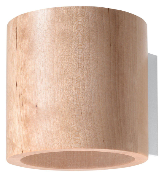 Okrągła LAMPA ścienna SL.0490 kinkiet OPRAWA tuba ekologiczna drewno