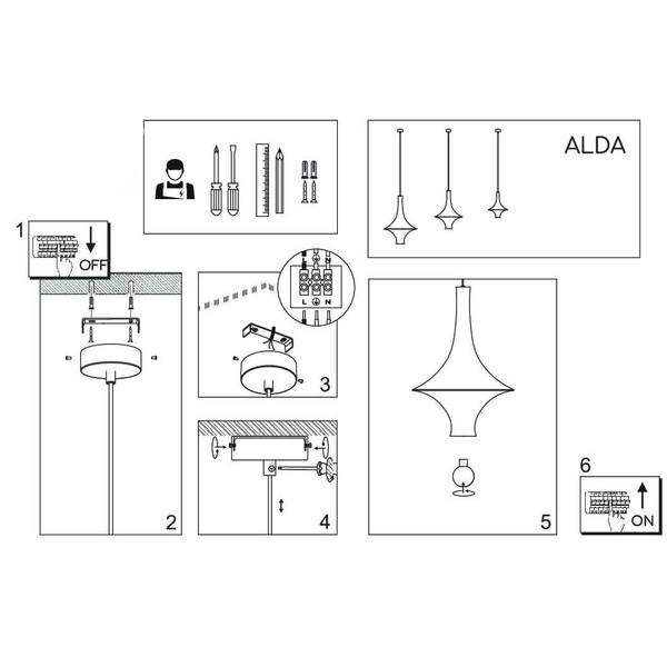 Lampa wisząca do sypialni Alda 5115 Shilo dekoracyjna szydełko biały