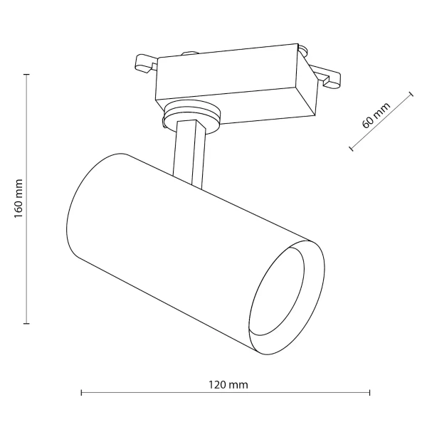Szynowa 1-fazowa lampa sufitowa Tracer 10971 tubka czarny