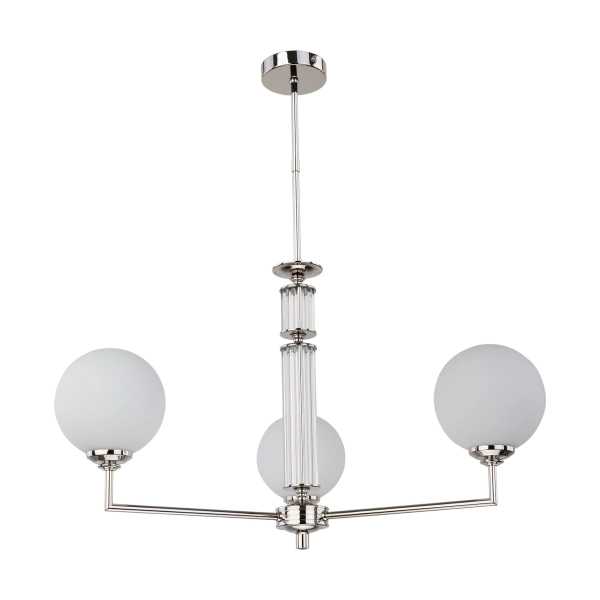 Potrójna lampa wisząca Artu Glass ART-ZW-3 (N) G szklana biała nikiel