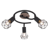 Przysufitowa lampa kierunkowa Xara 54802S-3H czarna drewno