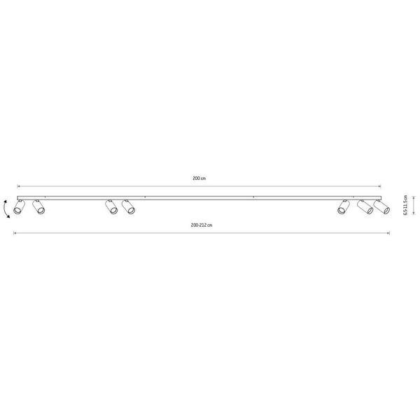 Metalowa lampa nasufitowa Fourty 11436 listwa tuby białe