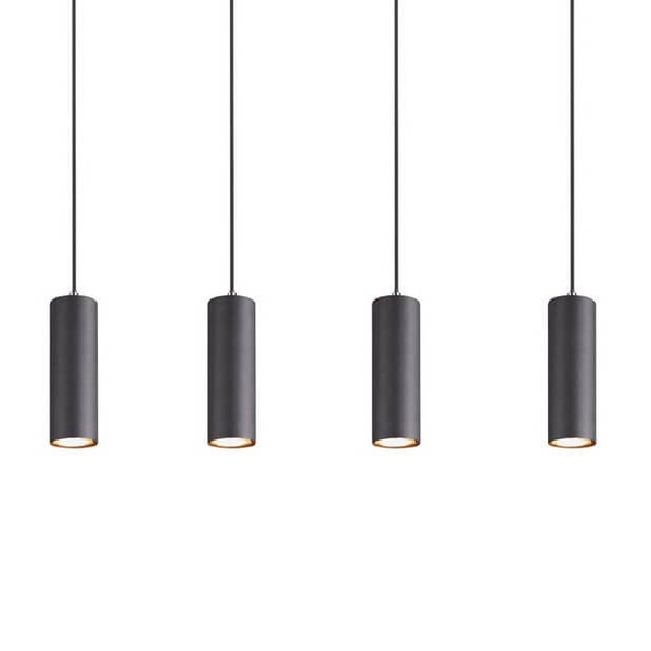 Wisząca lampa loftowa VANTOS DL432312400 Trio tubki do jadalni czarny