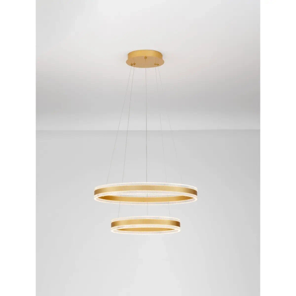 Podwójna lampa wisząca DONTERIO LE45399 LED 69W 3000K ringi złote