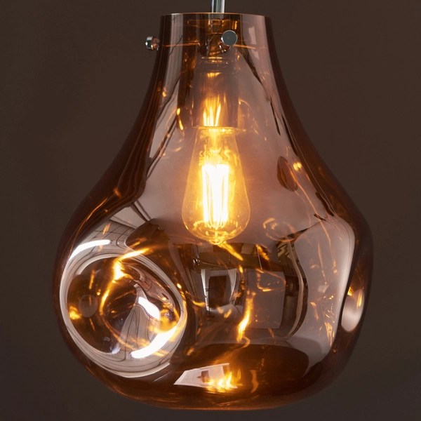 Zwisowa lampa L&-199790 Light& do salonu szklana miedziana