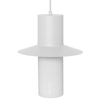 Metalowa lampa wisząca Caponio CPA111P0 kapelusz biały