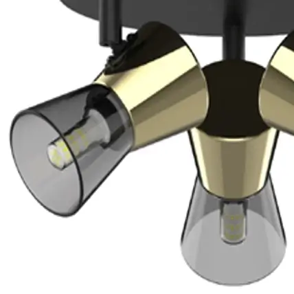 Sufitowa lampa salonowa Cento spoty nad stół czarne złote