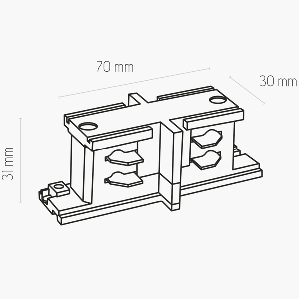 Szynowy łącznik trójobwodowy 8030 Zumaline metal czarny