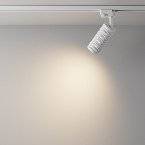 Szynowa 1-fazowa lampa do salonu Focus TR011-1-GU10-W z regulacją biała