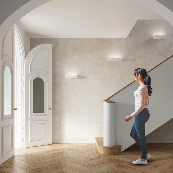 Prostokątny kinkiet ceramiczny SL.0836 do sypialni biały