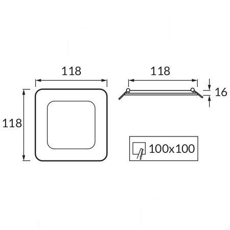 Wpust LAMPA sufitowa SLIM IRON LED 6W 4000K 03571 Ideus podtynkowa OPRAWA kwadratowa do zabudowy biała