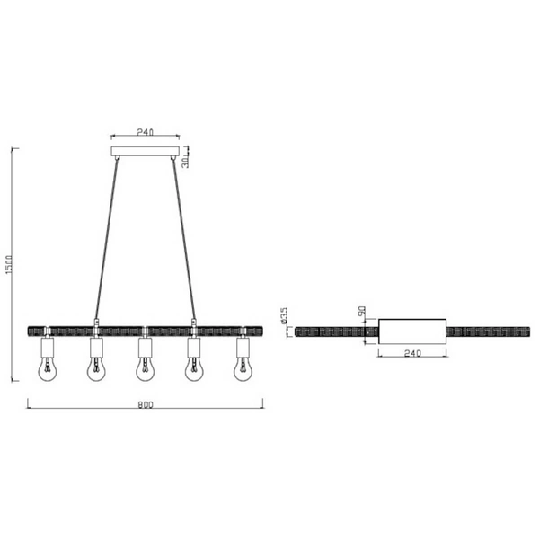 Zwieszana lampa Einar R30605032 RL Light japandi eco brązowy czarny