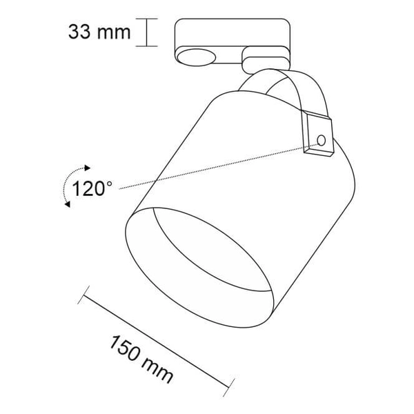 Reflektorowa LAMPA sufitowa TENRI 6616 Shilo regulowana OPRAWA tuba do szynowego systemu 3-fazowego czarna