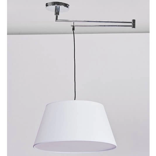 Okrągła lampa wisząca Natalia zwis nad stół chrom biały