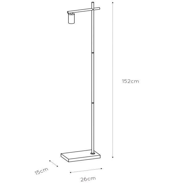Stojąca lampa metalowa Leanne 21721/01/30 Lucide loftowa czarna